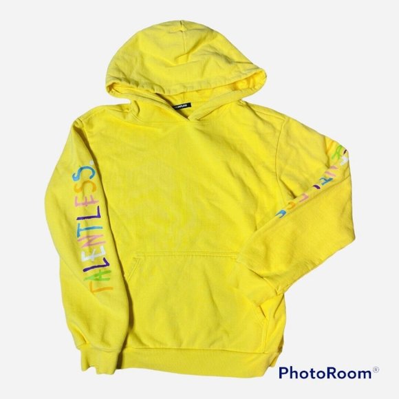 TALENTLESS Tops - Talentless Logo Unisex Hoodie Kangaroo Pockets Size M Yellow  NWOT